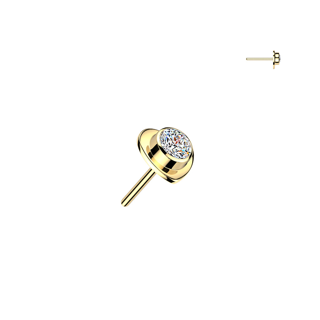 Premium G23 Titanium Luxe Heart Crystal Threadless Top