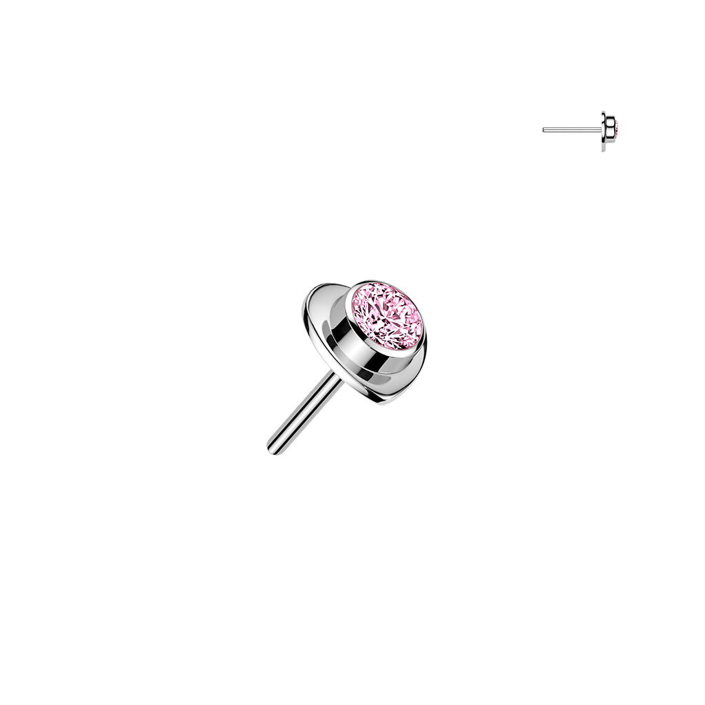 Premium G23 Titanium Luxe Heart Crystal Threadless Top