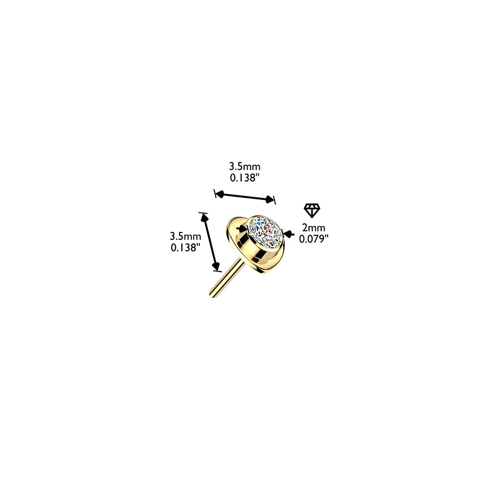 Premium G23 Titanium Luxe Heart Crystal Threadless Top