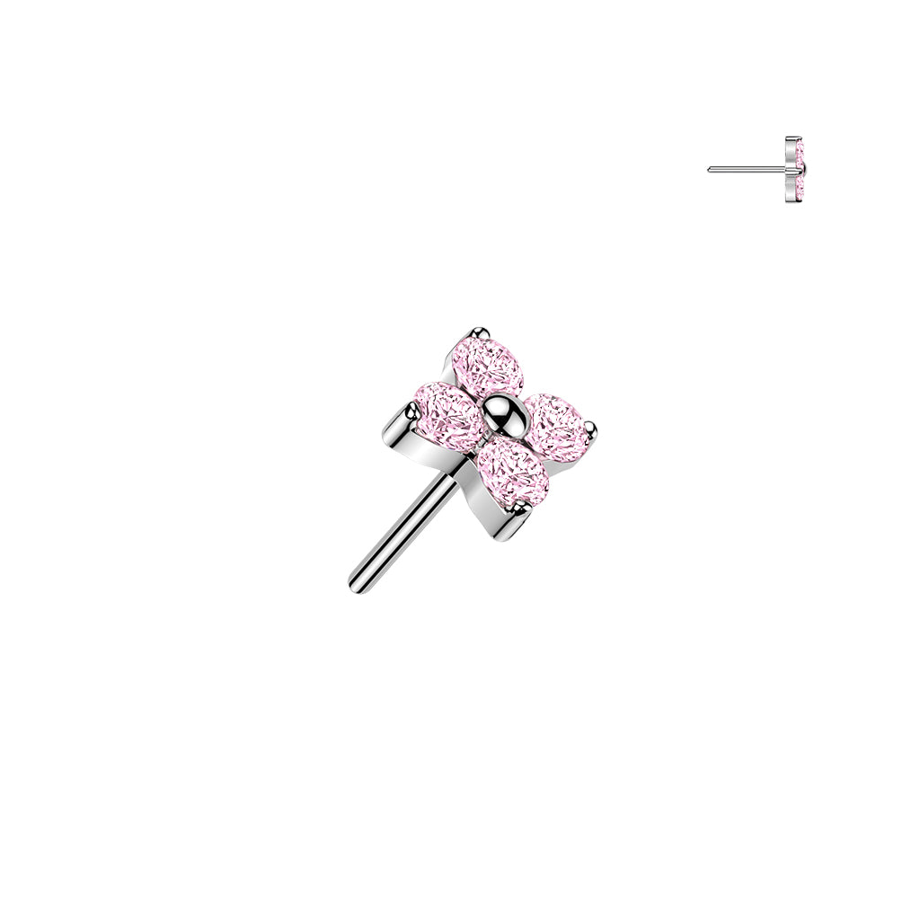 Premium G23 Titanium Luxe 4-Petal Flower Threadless Top