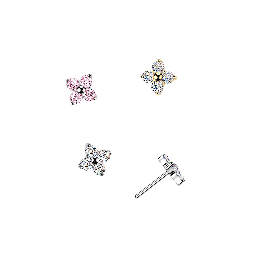 Premium G23 Titanium Luxe 4-Petal Flower Threadless Top