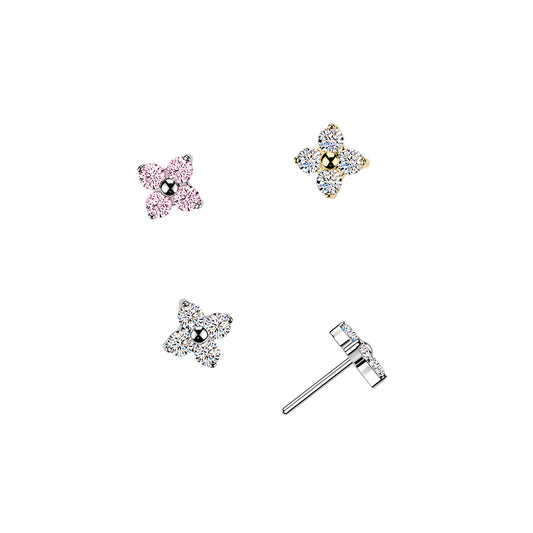 Premium G23 Titanium Luxe 4-Petal Flower Threadless Top