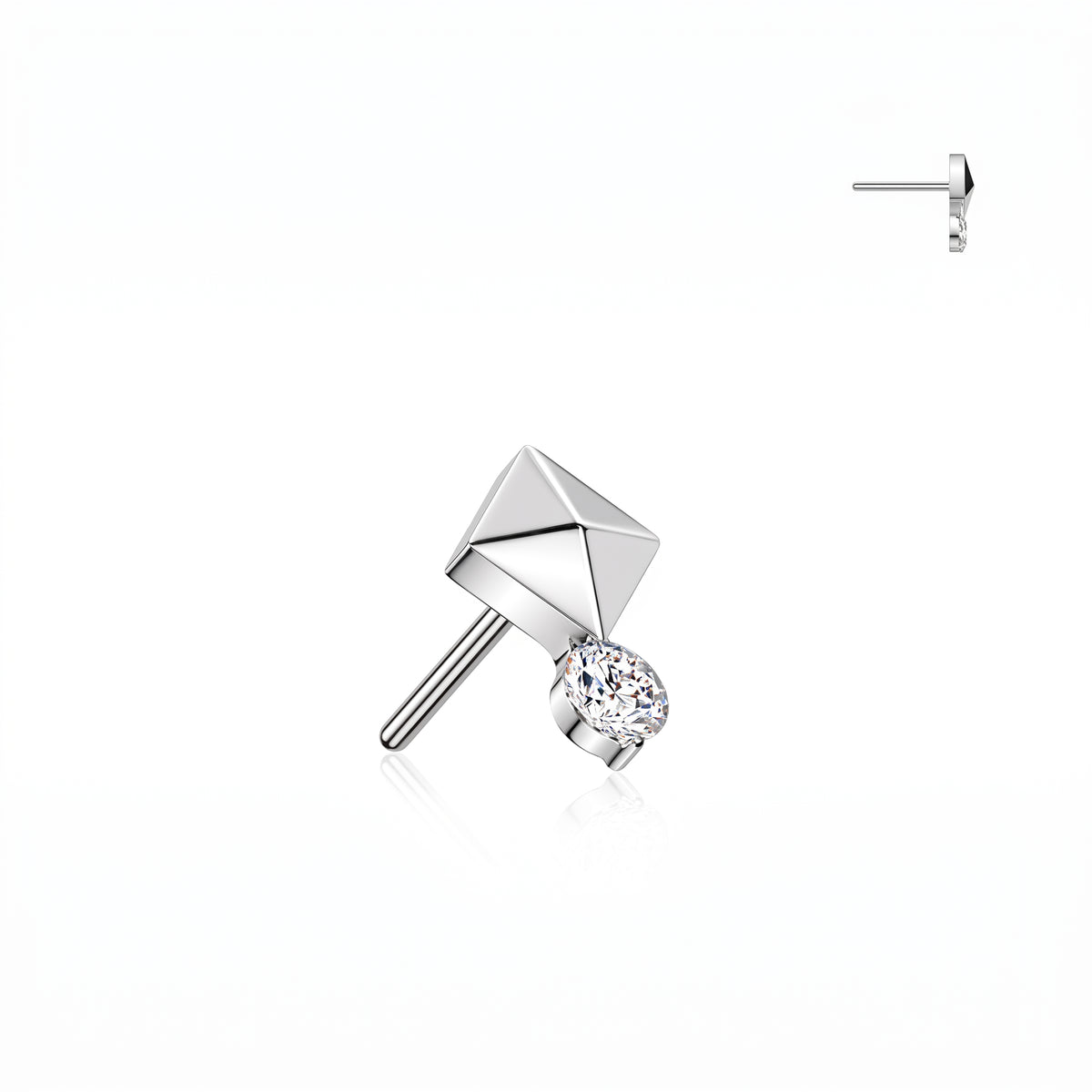 Premium G23 Titanium Pyramid + Claw-Set Crystal Luxe Threadless Top
