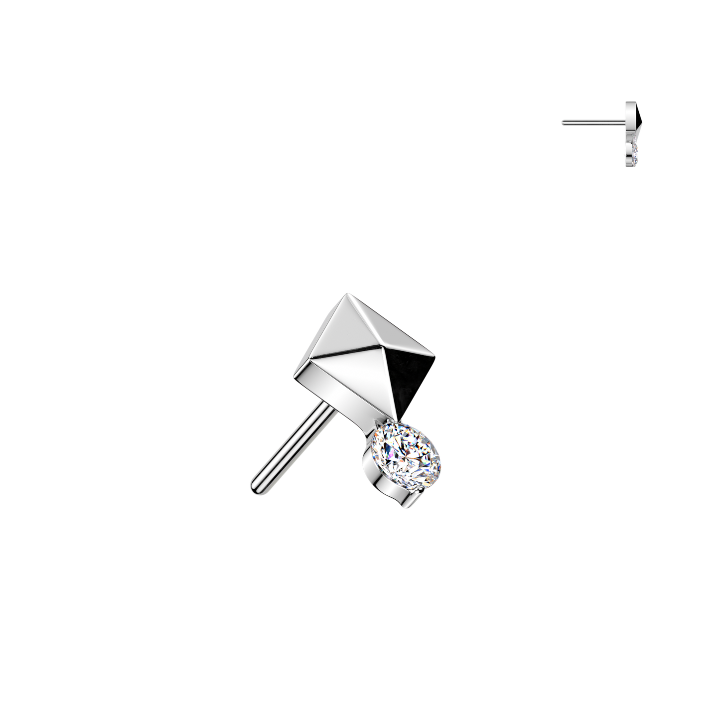 Premium G23 Titanium Pyramid + Claw-Set Crystal Luxe Threadless Top