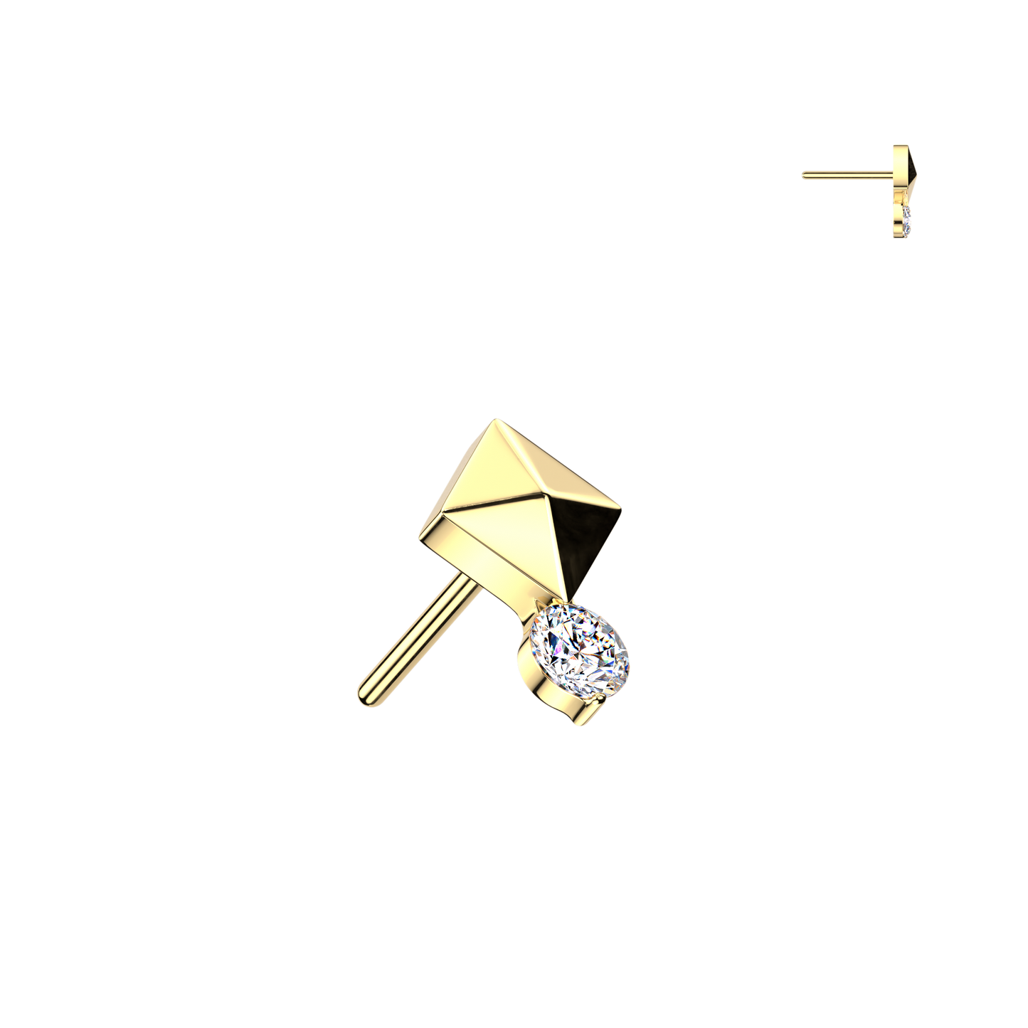 Premium G23 Titanium Pyramid + Claw-Set Crystal Luxe Threadless Top