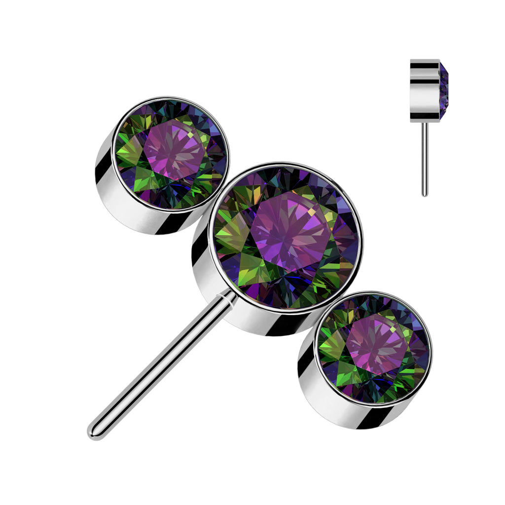 Premium G23 Titanium Triple Circle Side-Facing Threadless Top