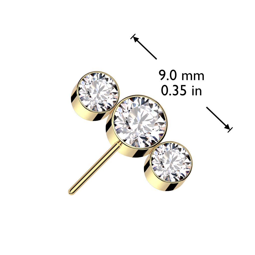 Premium G23 Titanium Triple Circle Side-Facing Threadless Top