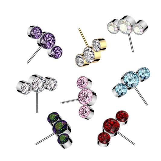 Premium G23 Titanium Triple Circle Side-Facing Threadless Top