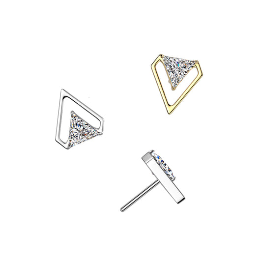 Premium G23 Titanium Crystal Arrowhead Luxe Threadless Top