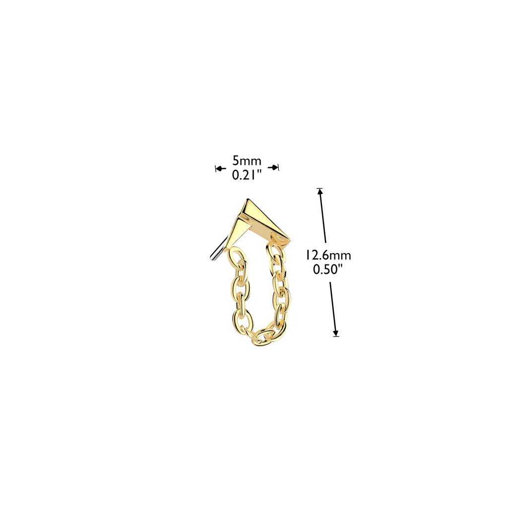 Premium G23 Titanium Chain Inverted V Fancy Threadless Top