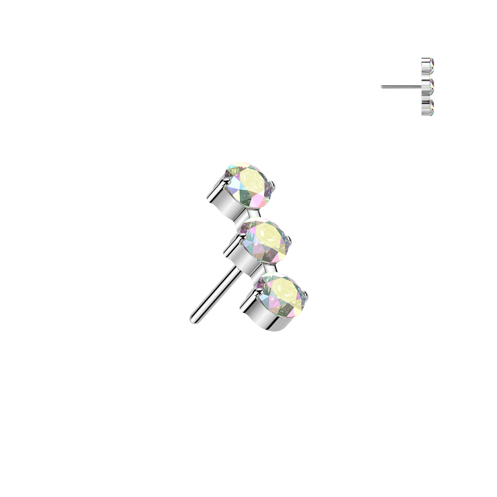 Premium G23 Titanium Crystal Trio Circle Threadless Top