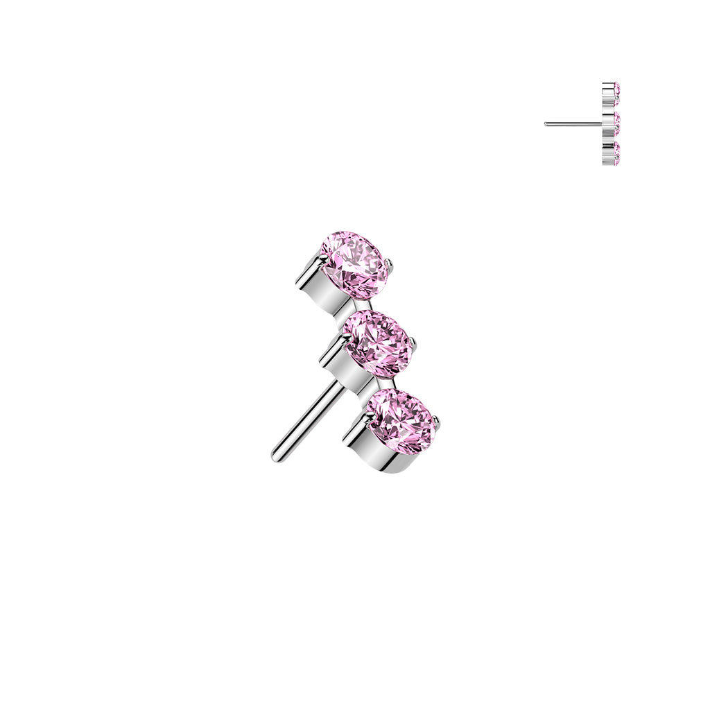 Premium G23 Titanium Crystal Trio Circle Threadless Top