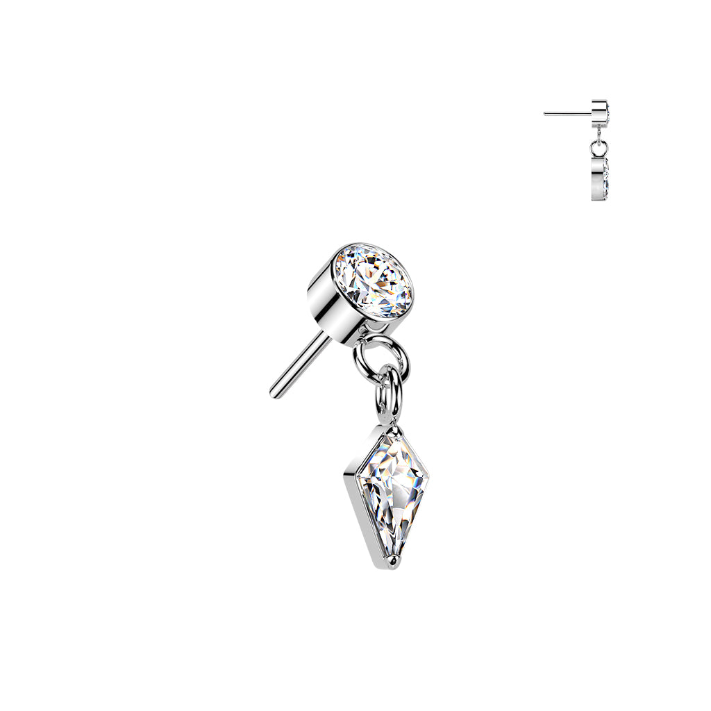 Premium G23 Titanium Chain Rhombus Dangle Threadless Top