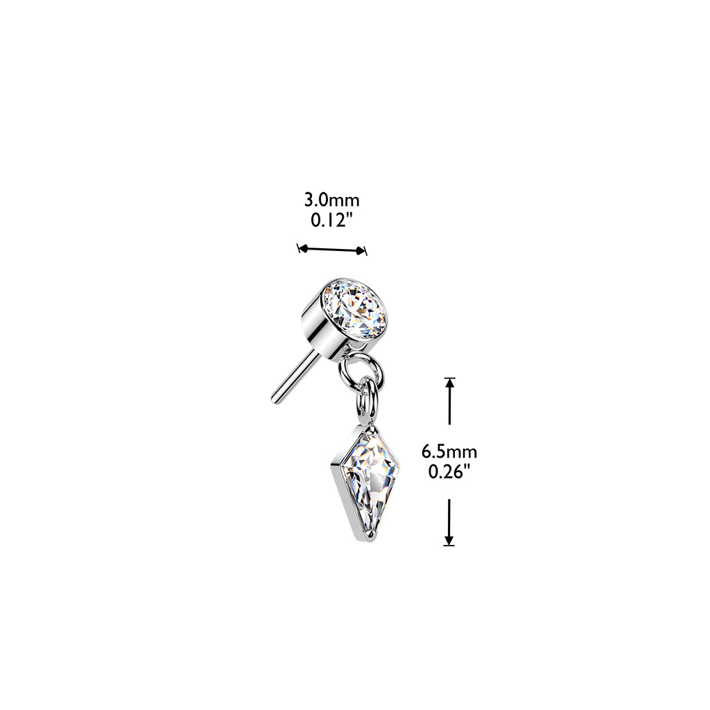 Premium G23 Titanium Chain Rhombus Dangle Threadless Top