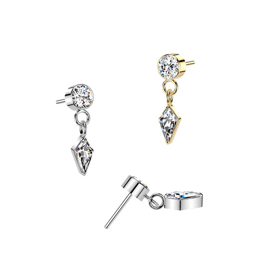 Premium G23 Titanium Chain Rhombus Dangle Threadless Top