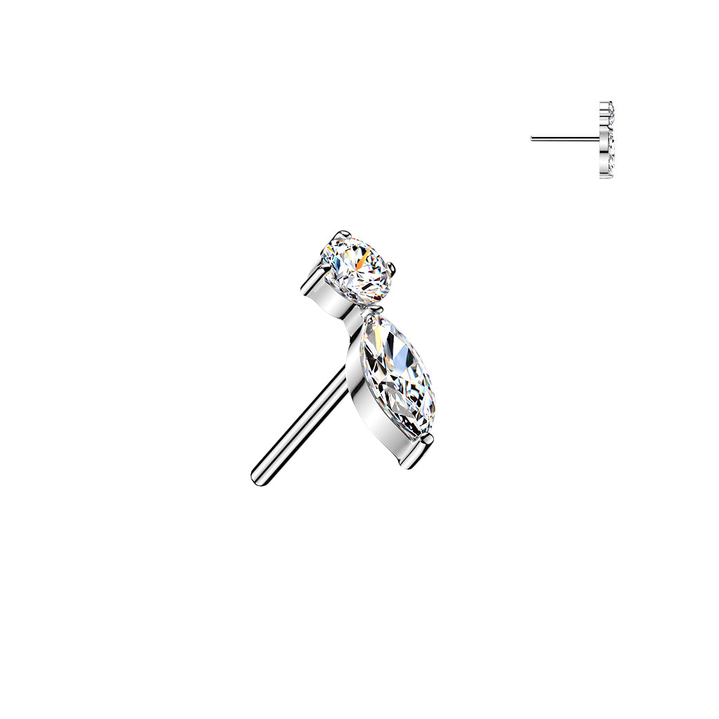 Premium G23 Titanium Petal & Pearl Threadless Top