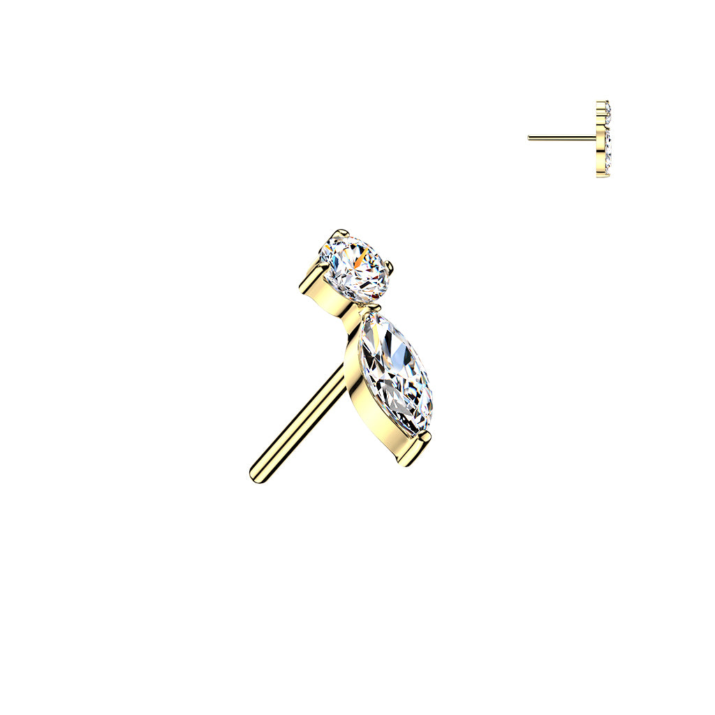 Premium G23 Titanium Petal & Pearl Threadless Top