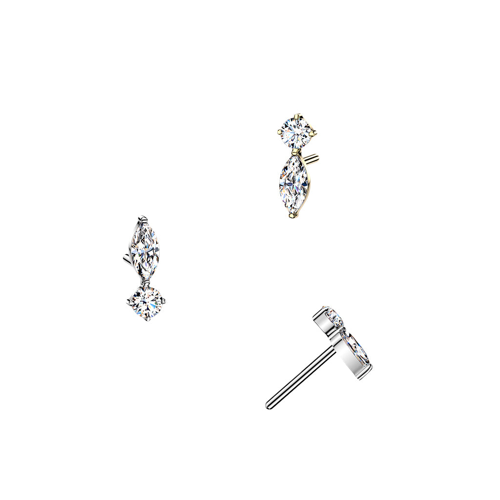Premium G23 Titanium Petal & Pearl Threadless Top