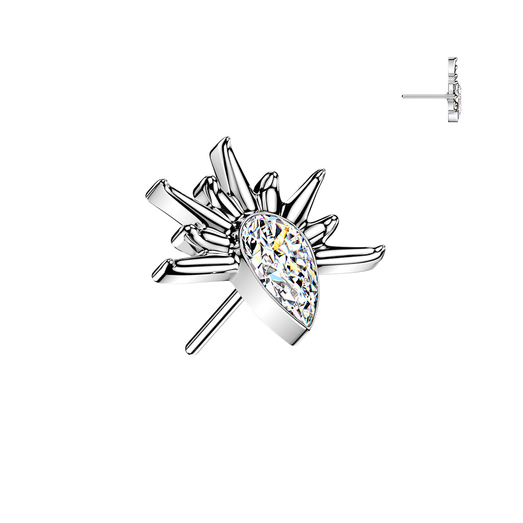 Premium G23 Titanium Sunburst Drop Threadless Top