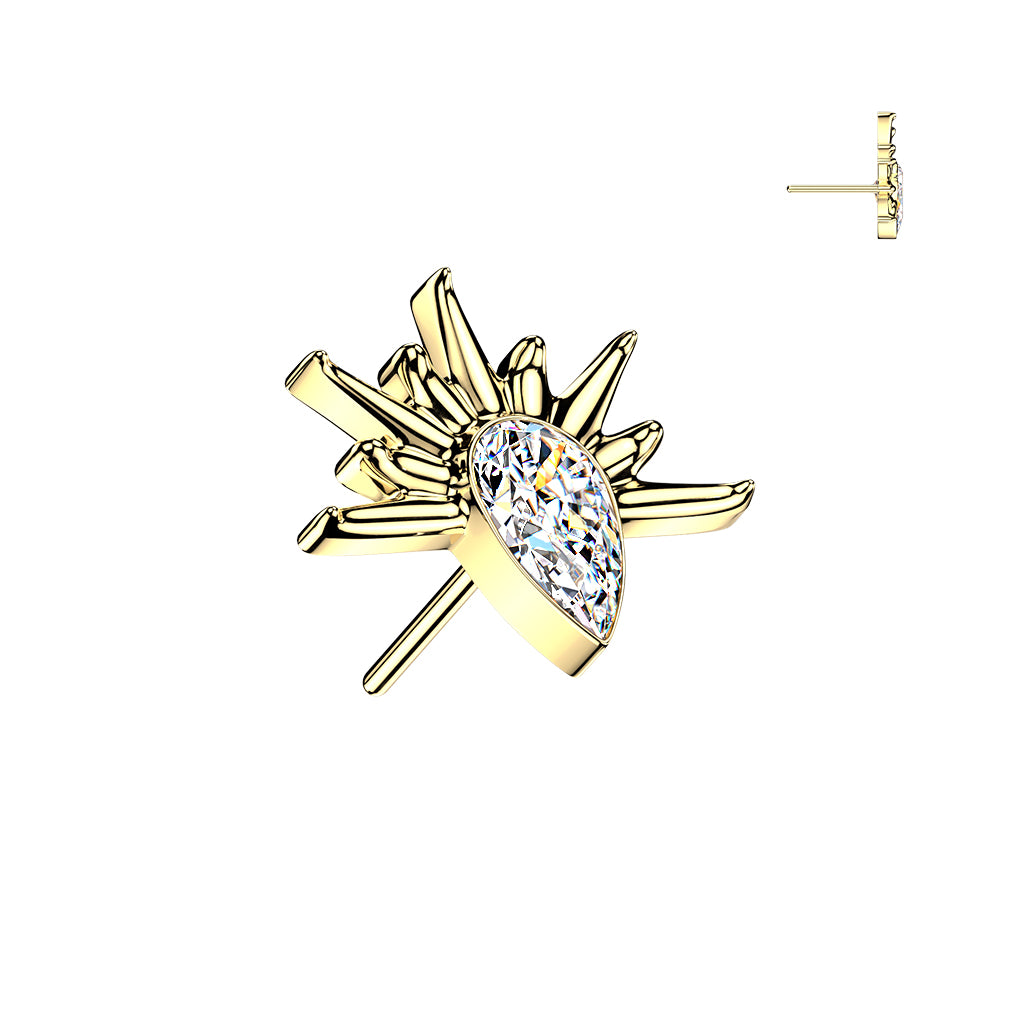 Premium G23 Titanium Sunburst Drop Threadless Top