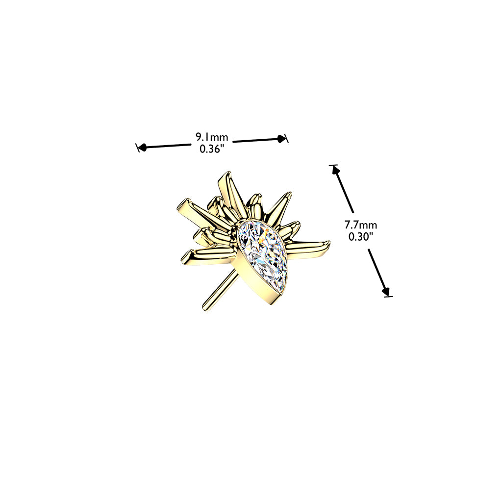 Premium G23 Titanium Sunburst Drop Threadless Top