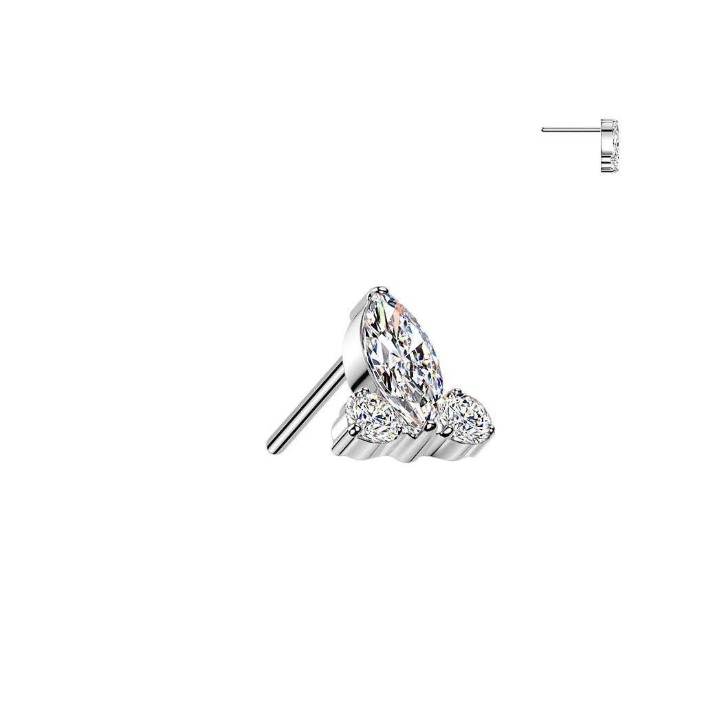 Premium G23 Titanium Marquise Crown Threadless Top