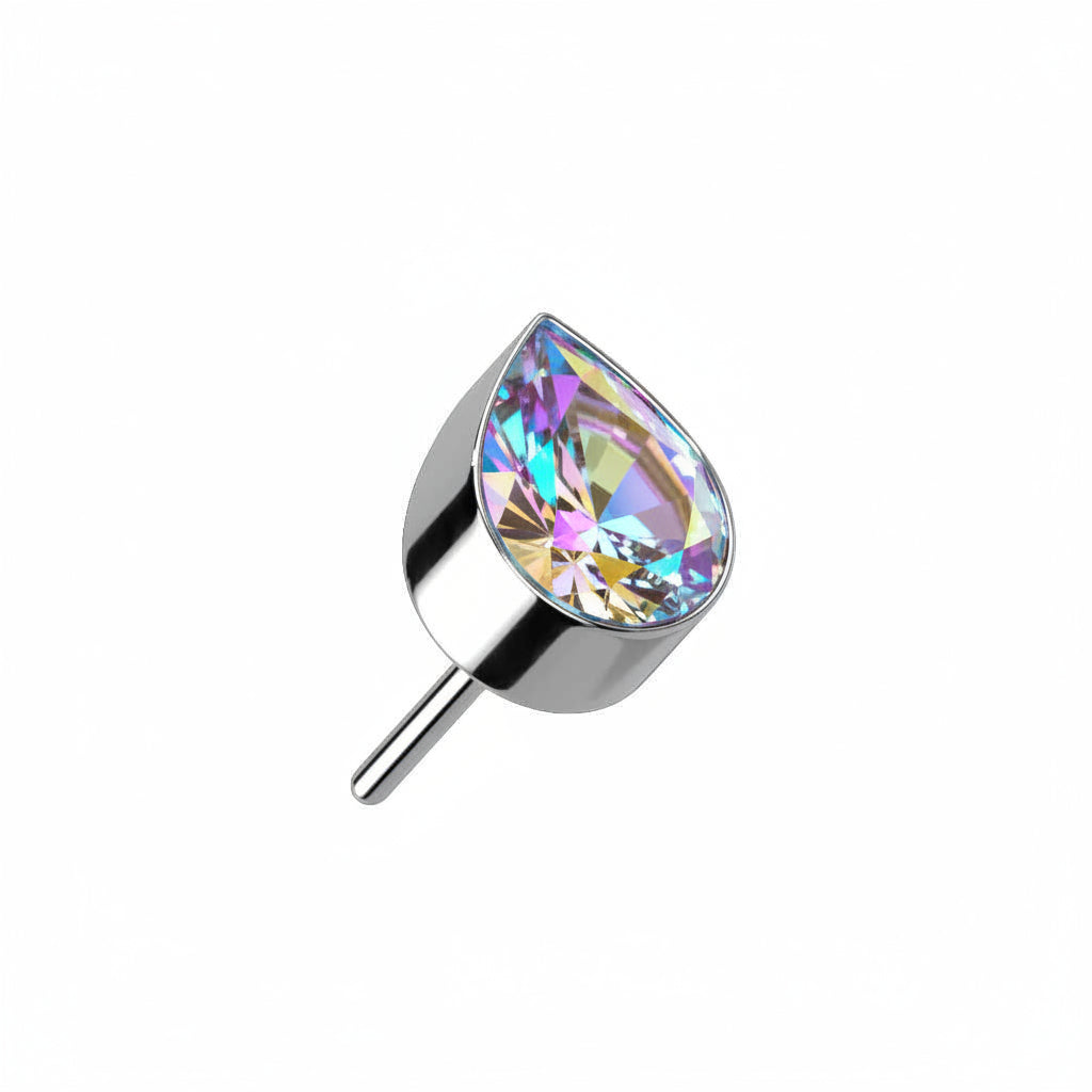 Premium G23 Titanium Crystal Teardrop Luxe Threadless Top