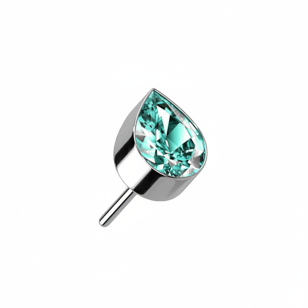 Premium G23 Titanium Crystal Teardrop Luxe Threadless Top