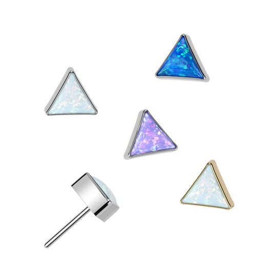 Premium G23 Titanium Triangle Luxe Opal Threadless Top