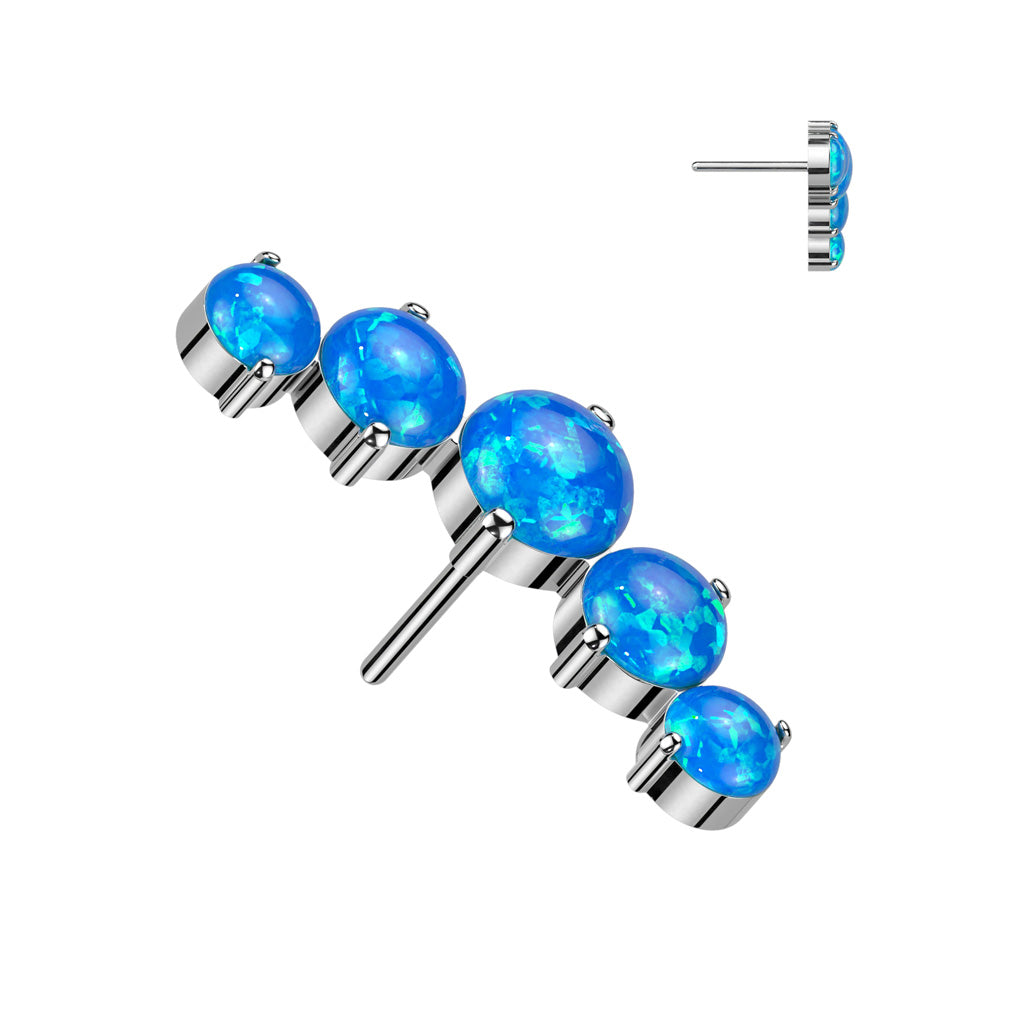 Premium G23 Titanium Curved Opal Claw-Set Threadless Top