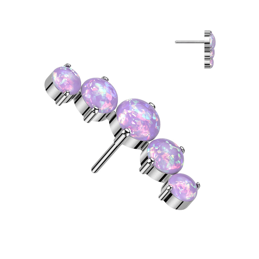 Premium G23 Titanium Curved Opal Claw-Set Threadless Top