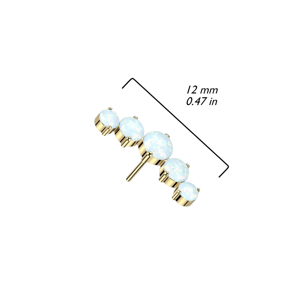 Premium G23 Titanium Curved Opal Claw-Set Threadless Top