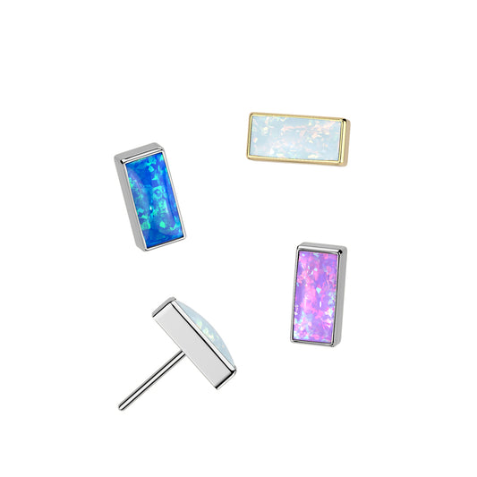 Premium G23 Titanium Rectangle Opal Luxe Threadless Top