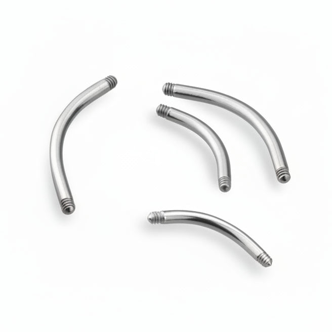 PVD Surgical Steel Externally Threaded Curved Barbell 16g-14g