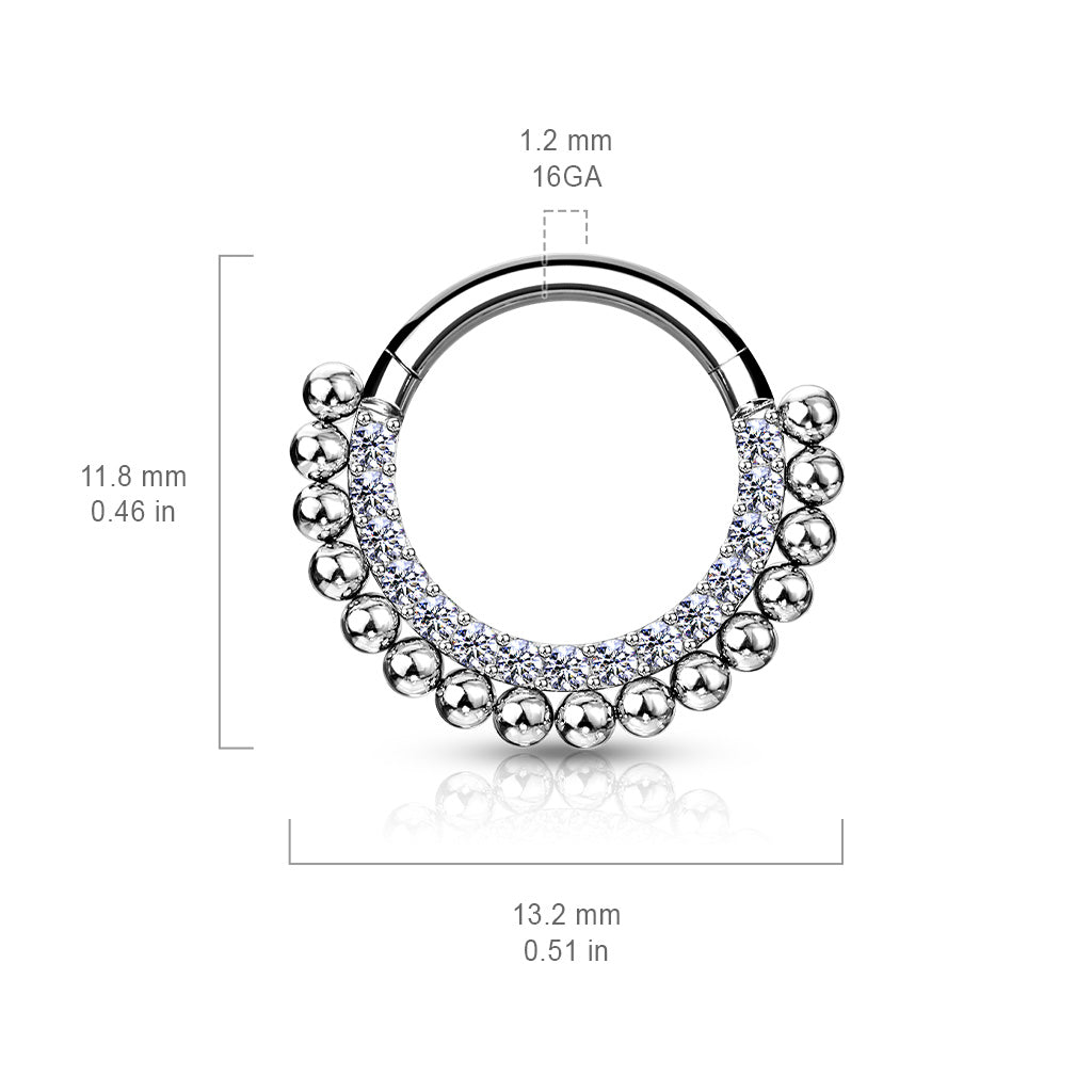Premium Crystal Dotwork Dual-Row Segment Ring 16g