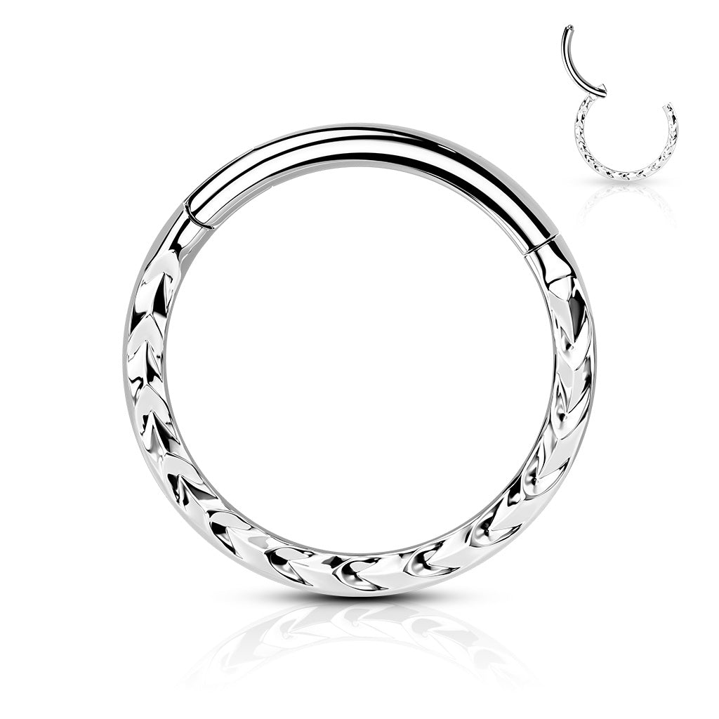 PREMIUM Braided Texture Hinged Segment Ring 16g