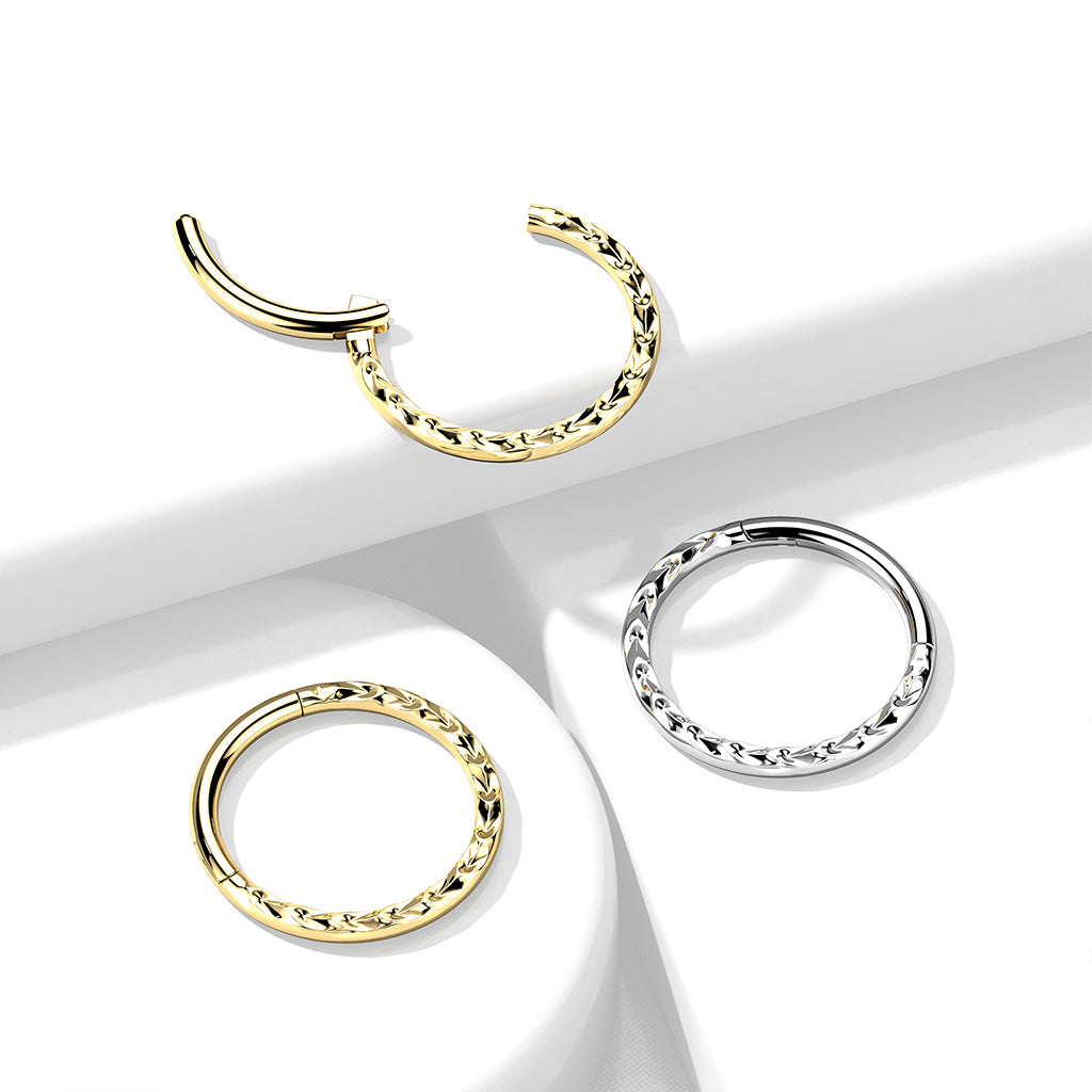 PREMIUM Braided Texture Hinged Segment Ring 16g