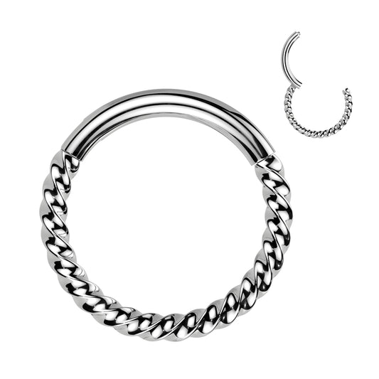 PREMIUM Twisted Braid Hinged Segment Ring 16g