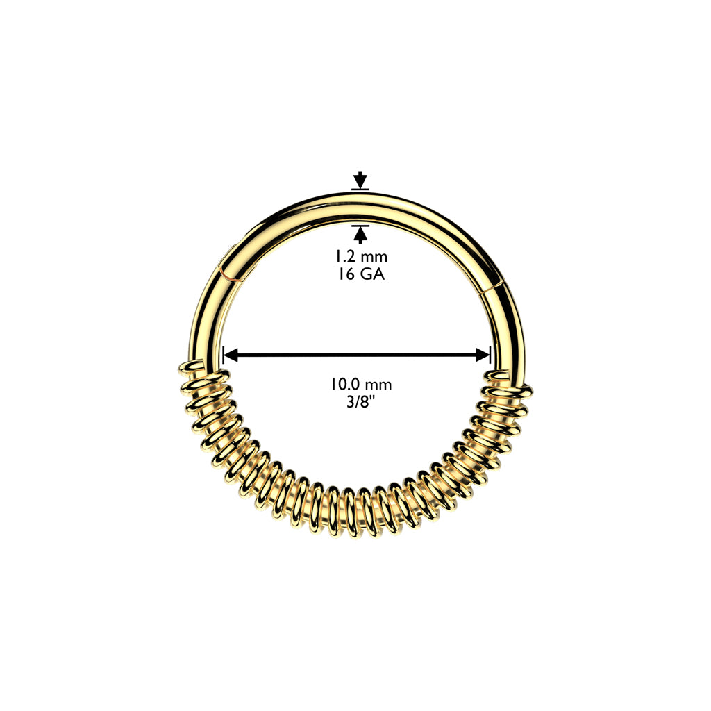 Premium Coiled Hinged Segment Ring 16g