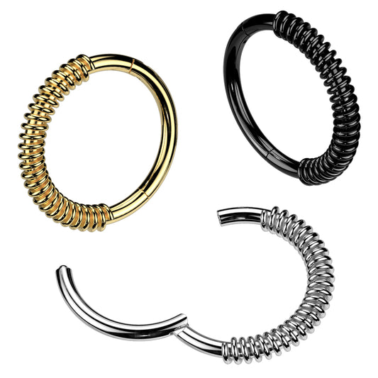 Premium Coiled Hinged Segment Ring 16g