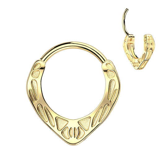 PREMIUM Etched Hinged Segment Ring 16g