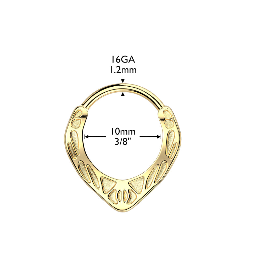 PREMIUM Etched Hinged Segment Ring 16g