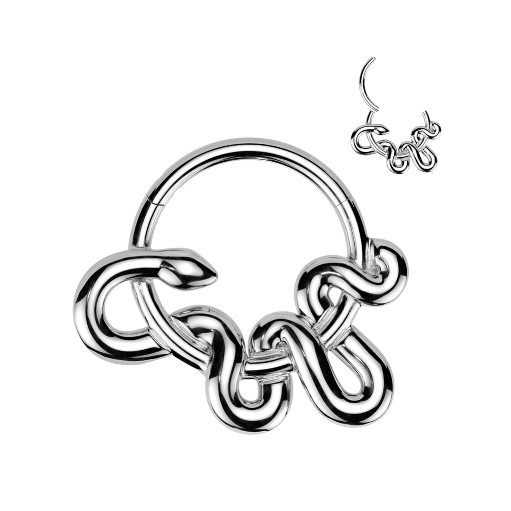 Premium Coiled Snake Hinged Segment Ring 16g