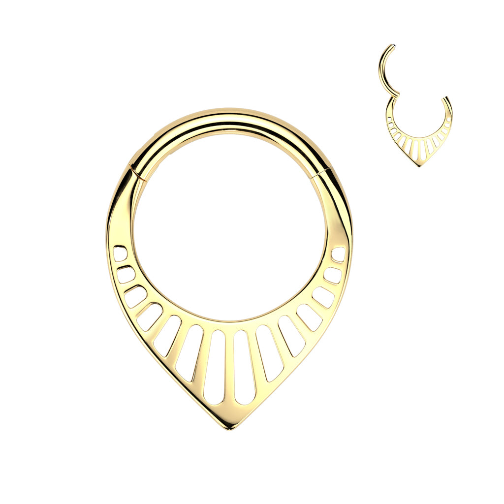 Premium Slotted Shield V-Point Hinged Segment Ring 16g