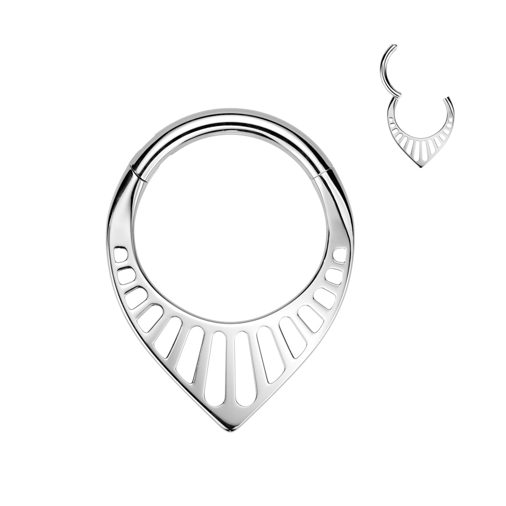 Premium Slotted Shield V-Point Hinged Segment Ring 16g