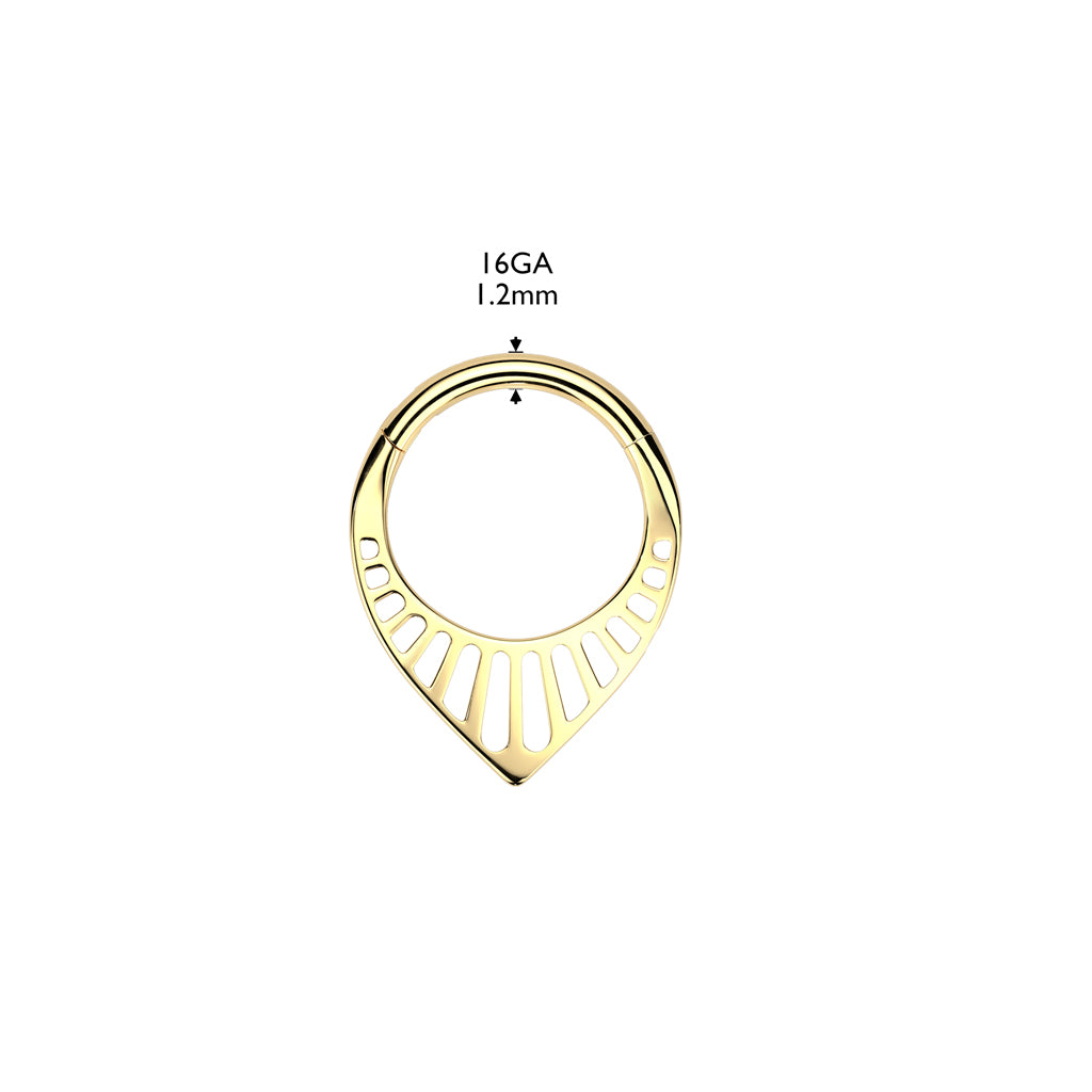 Premium Slotted Shield V-Point Hinged Segment Ring 16g