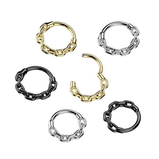Premium Linked Chain Segment Ring 16g