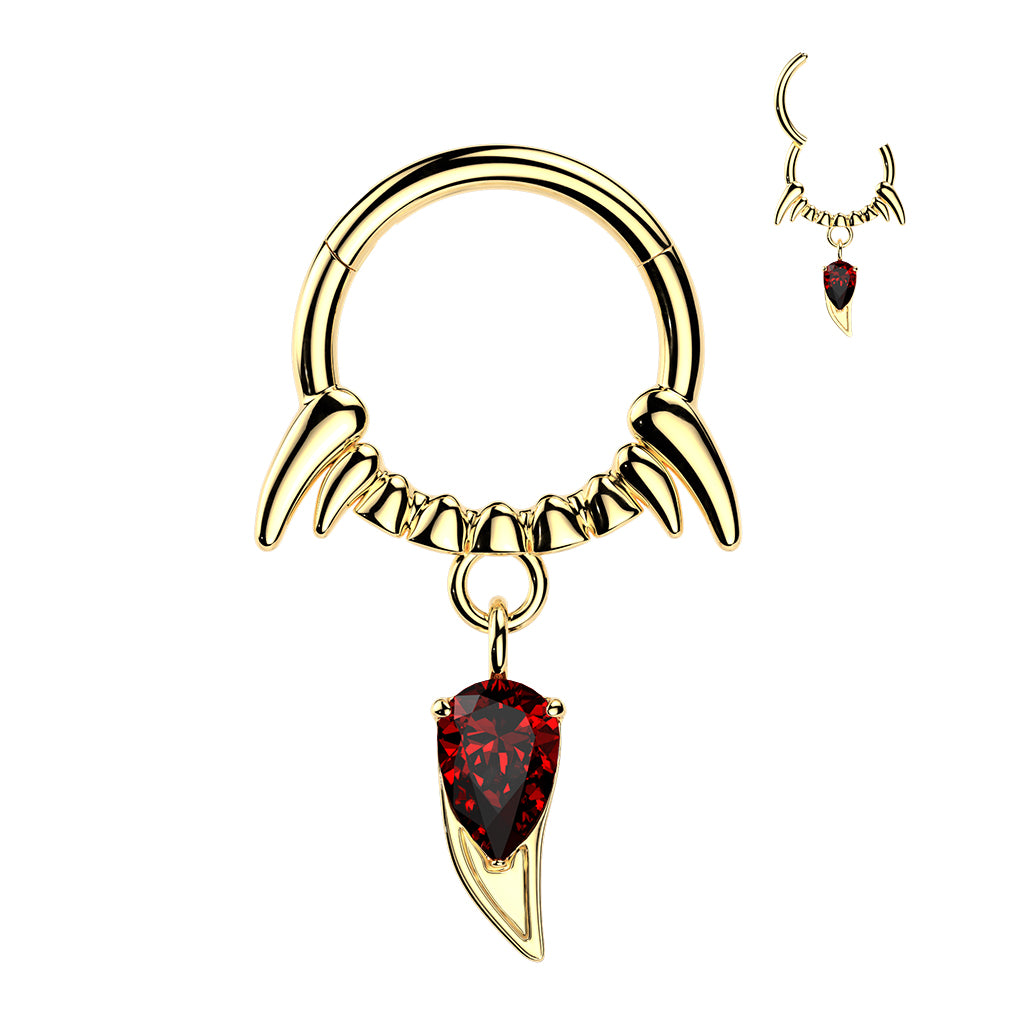 Premium Gothic Vampire Hinged Segment Ring 16g
