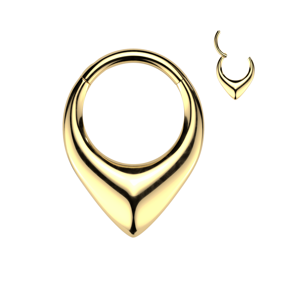 Premium Solid Chevron Hinged Segment Ring 16g