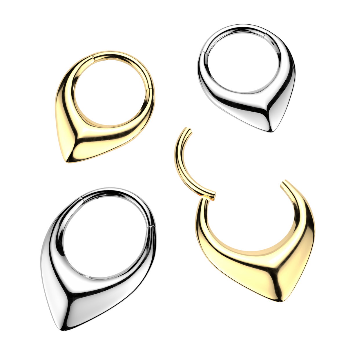 Premium Solid Chevron Hinged Segment Ring 16g